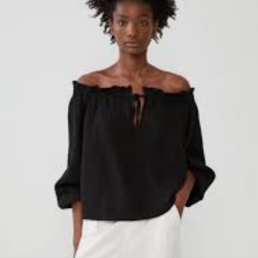 Zara NWT Off the Shoulders Long Sleeve Crop Top